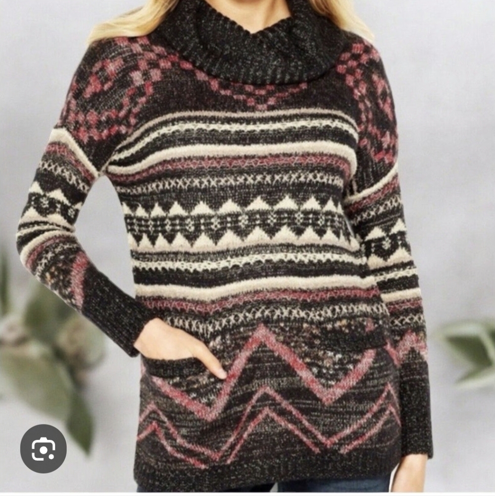 Lucky Brand Wool Blend Cowl Neck Sweater